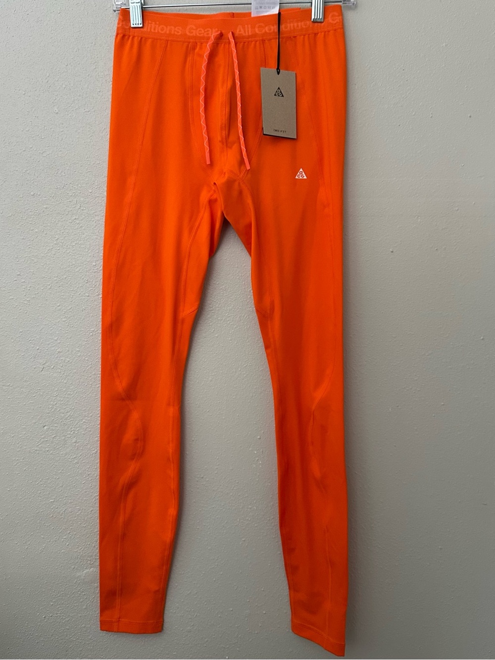 NWT Nike ACG Base Layer 1 Tights Safety Orange IO0214-819 Mens Small Rare